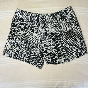 Calvin Klein Black & White Animal-Print High Waist Shorts